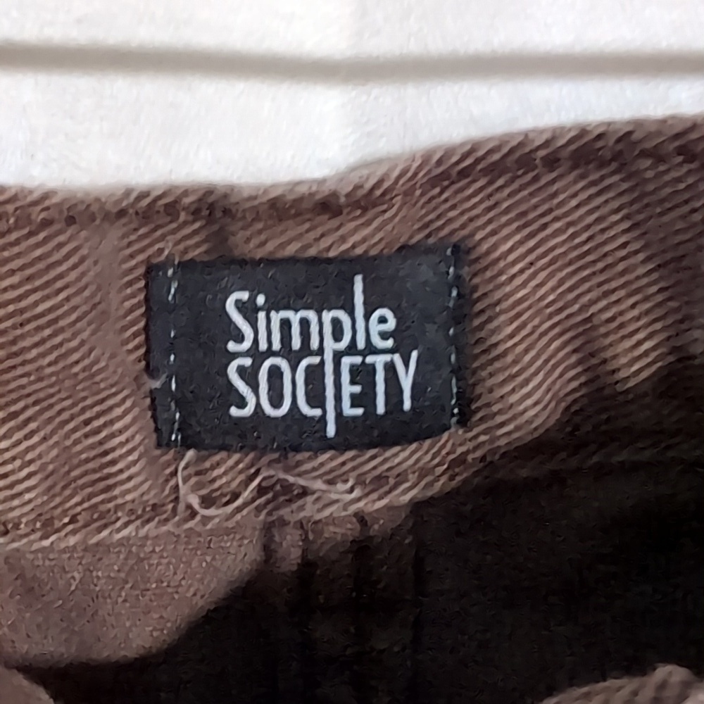 Simple Society Brown Distressed Boyfriend High Rise Jeans Size 1/25 - Picture 2 of 5